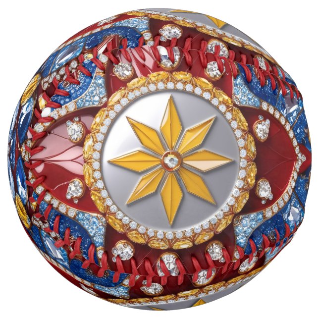 Balle De Softball Ball de softball avec design colombien (Devant gauche)