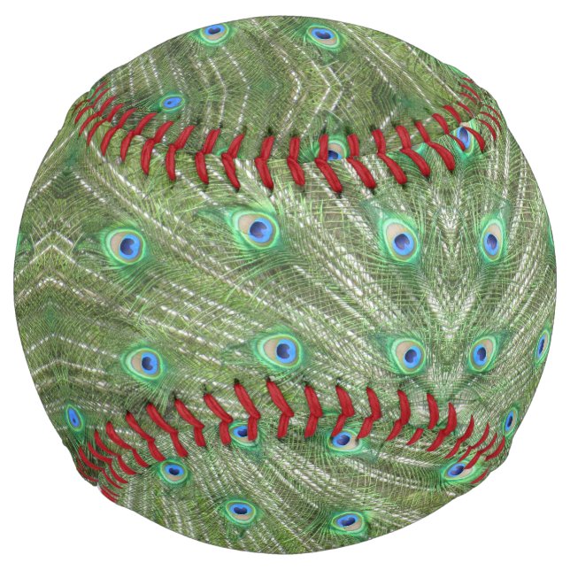 Balle De Softball Baseball - Plumes Peacock (Devant)