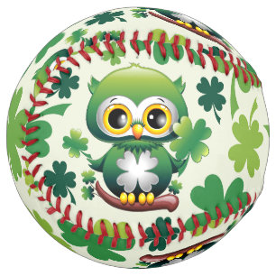 Balle De Softball Bébé Hibou Mignon St Patrick Dessin Animé