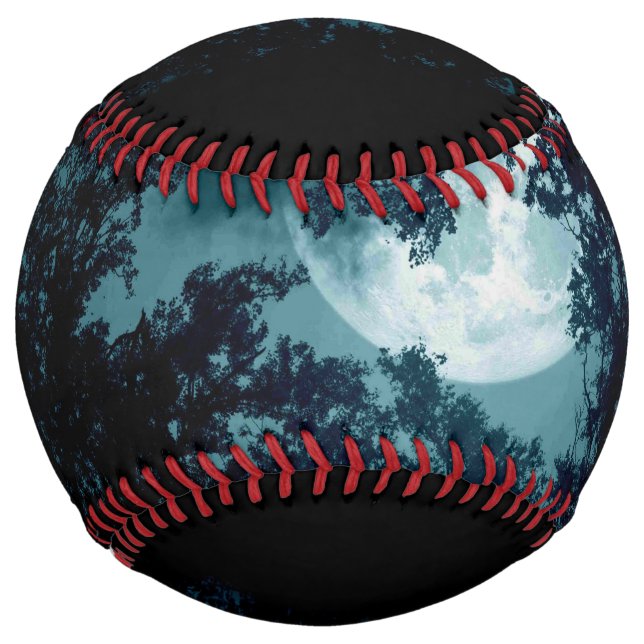 Balle De Softball Belle Lune qui coule avec les arbres (Devant)