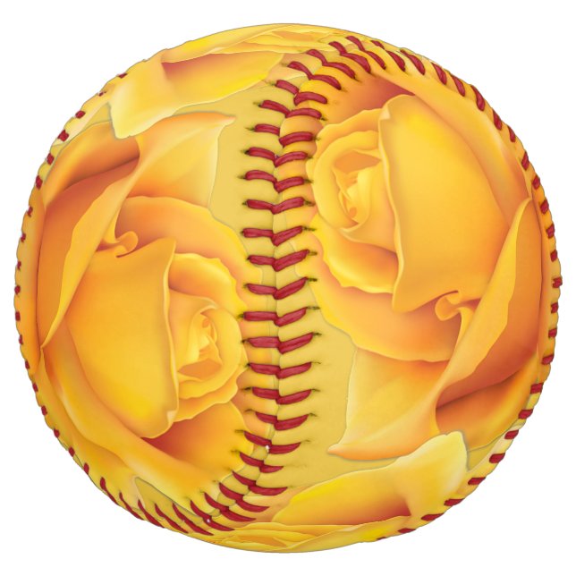 Balle De Softball Belle Rose Jaune (Incliné)