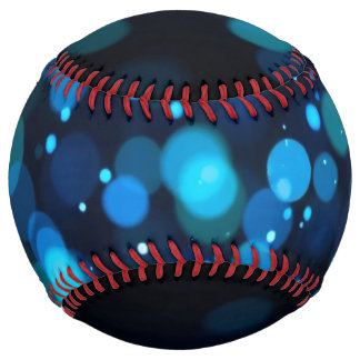 Balle De Softball Bleu brillant Bokeh Abstrait
