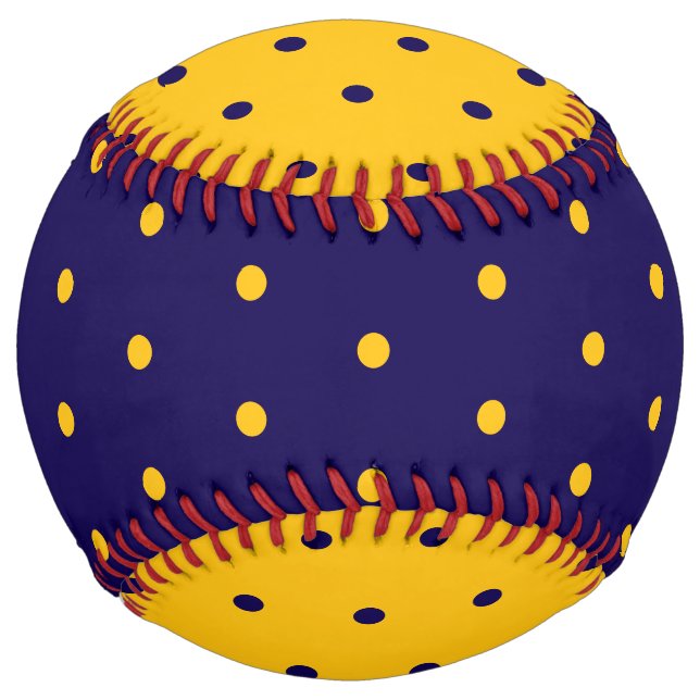 Balle De Softball Bleu foncé avec Motif orange jaune (Devant)
