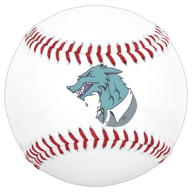 Balle De Softball Bleu Werewolf softball blanc (Devant)