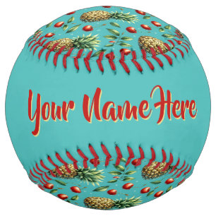 Balle De Softball Bonheur Ananas Cerise (personnaliser)