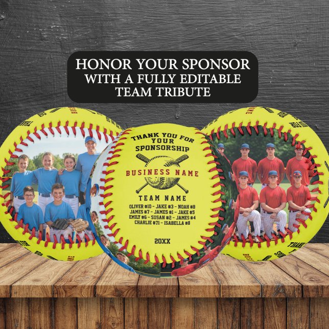 Balle De Softball Cadeau de Merci de commanditaire personnalisé avec (Créateur téléchargé)