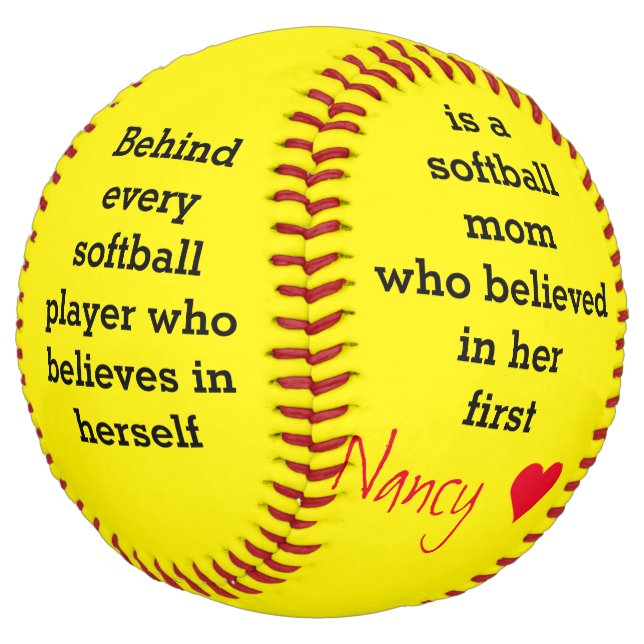 Balle De Softball Cadeau de softball de texte personnalisé (Incliné)