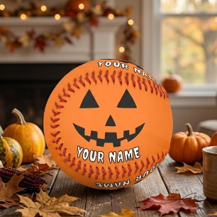 Balle De Softball Citrouille Halloween Orange Personnalisée Votre No