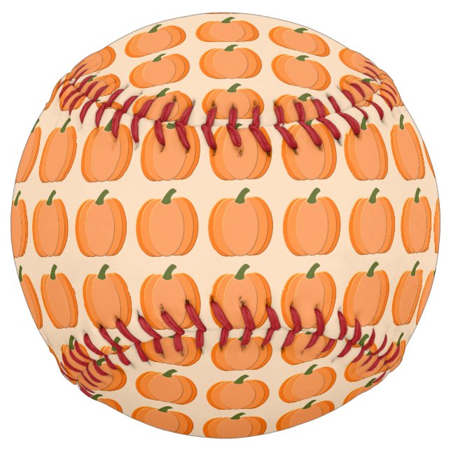 Balle De Softball Citrouille neutre de genre orange mignon (Devant)