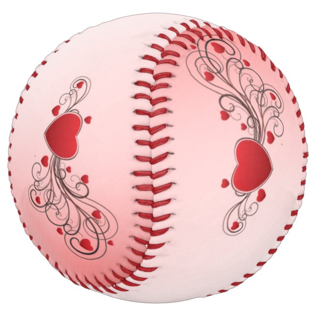 Balle De Softball Coeurs défilés (Incliné)