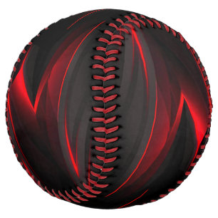 Balle De Softball Conception abstraite rouge au point 
