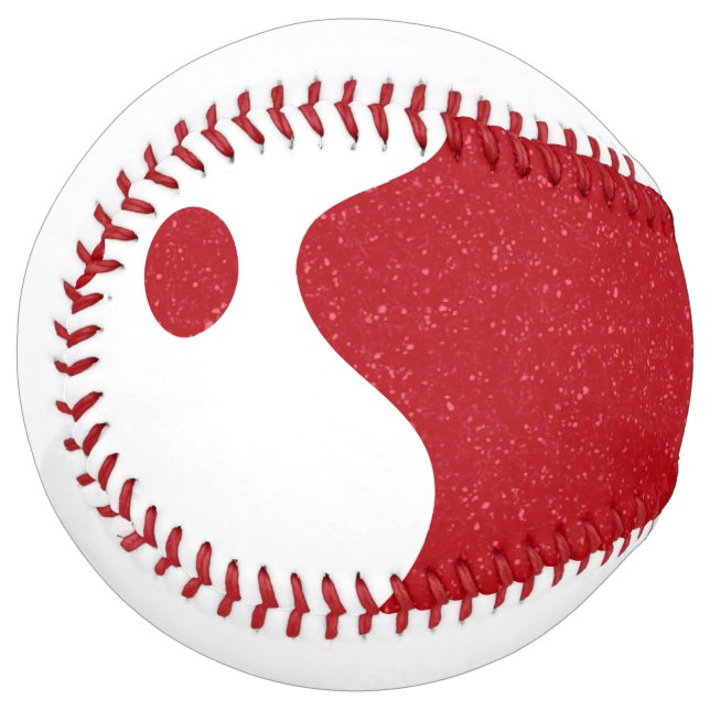 Balle De Softball Conception de softball rouge tomate Yin Yang perso (Devant gauche)