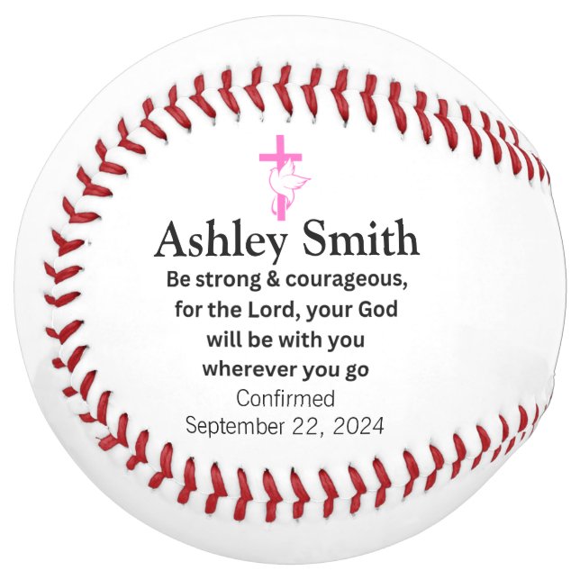 Balle De Softball Confirmation de cadeaux de softball pour filles (Devant gauche)