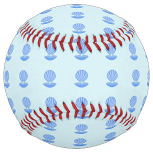 Balle De Softball Coquille d'huîtres pour bébé bleu et modèle de per