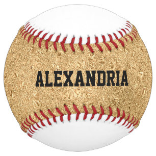Balle De Softball Custom Name Gold Glitter Sparkle Foil