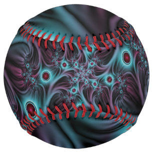 Balle De Softball Dans la profondeur Bleu rose Abstrait Fractal Art