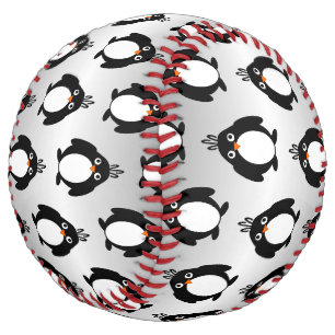 Balle De Softball Design de pingouin personnalisé