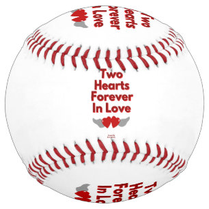 Balle De Softball Deux Coeurs Pour Toujours Dans Le Softball Amoureu