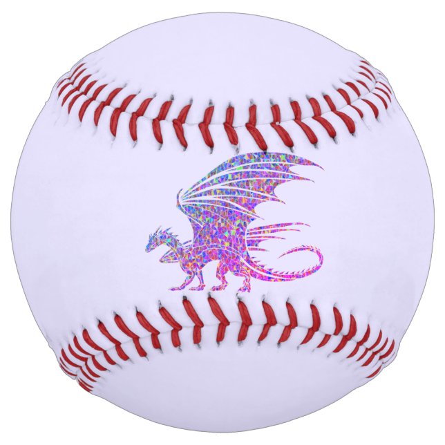 Balle De Softball Dragon de mosaïque Extraordinaire violet (Devant)