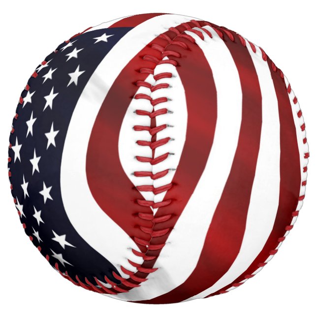 Balle De Softball Drapeau américain (Incliné)