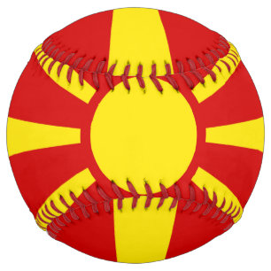 Balle De Softball Drapeau de Macédoine du Nord
