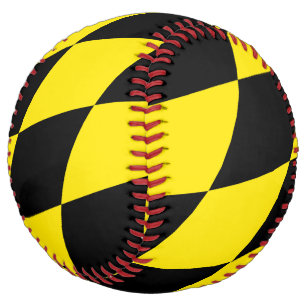 Balle De Softball Drapeau diamant de Bavière noire et jaune Motif