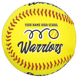 Balle De Softball Équipe de softball jaune personnalisée de sport de