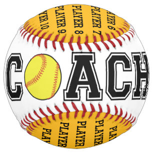 Balle De Softball Équipe d'entraîneur de softball personnalisée - éq