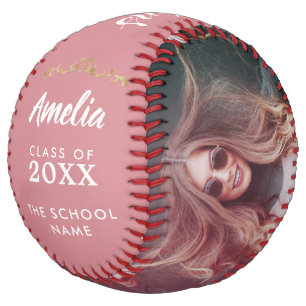Balle De Softball Félicitations Rose Diplômé Remise des diplômes 2 P