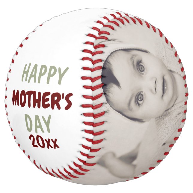 Balle De Softball Fête des mères sur mesure personnalisée (Incliné)
