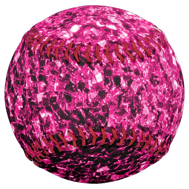 Balle De Softball Flamme de parties scintillant rose chaud (Devant)