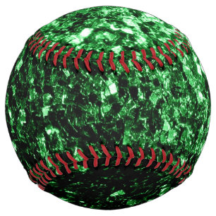 Balle De Softball Flamme de parties scintillant vert foncé scintille