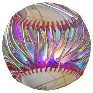 Balle De Softball Fleur d'art Abstrait, énergique et coloré