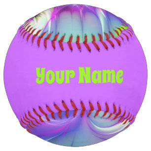 Balle De Softball Formes rondes spirales colorées Nom fractal Abstra