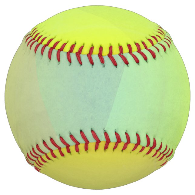 Balle De Softball Gradation géométrique jaune moderne (Devant)