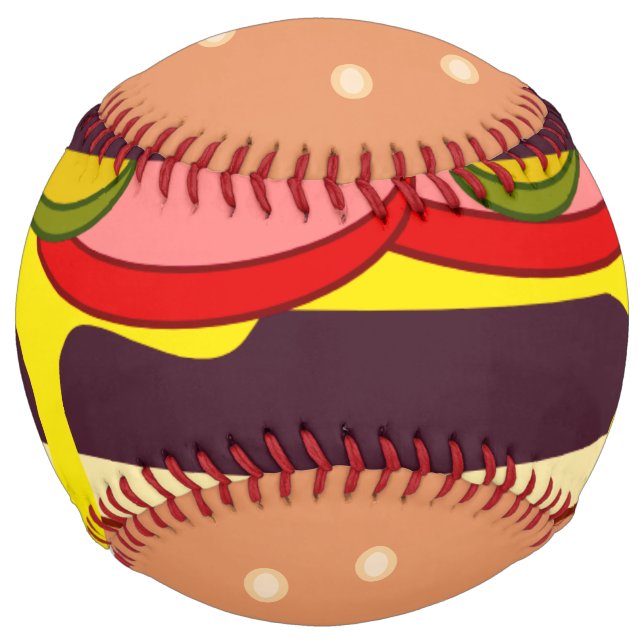 Balle De Softball Grand Double Burger dans un pain avec du fromage q (Devant)