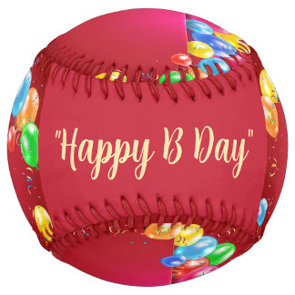 Balle De Softball Happy B Day Balloon Style 