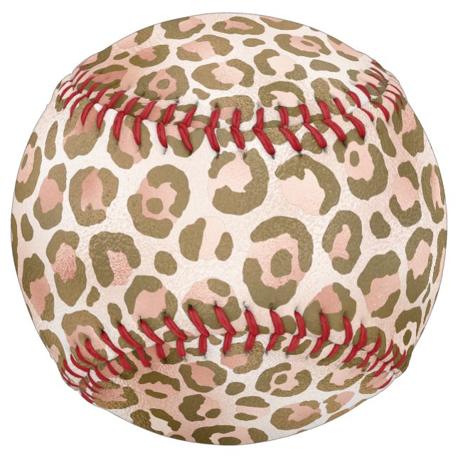 Balle De Softball Joli Empreinte de léopard Brown Peach (Devant)