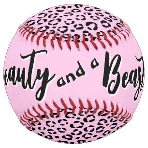 Balle De Softball Joli en rose impression animale (personnaliser)