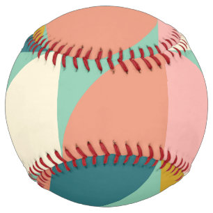 Balle De Softball Joli Motif géométrique moderne en vert Turquoise