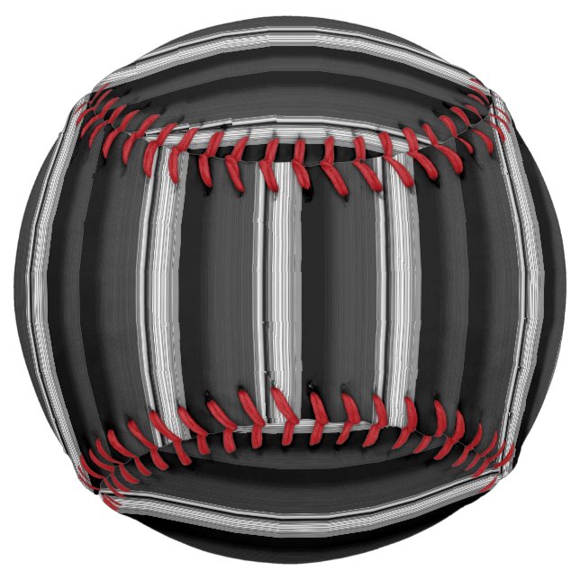 Balle De Softball Jolies rayures noir gris (Devant)