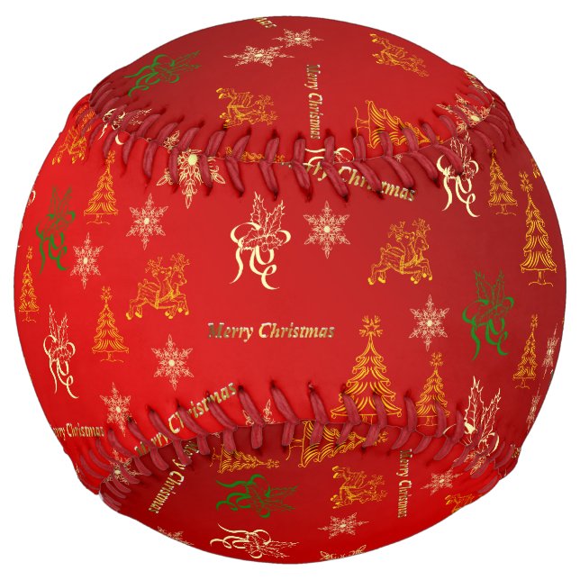 Balle De Softball joyeux noël (Devant)