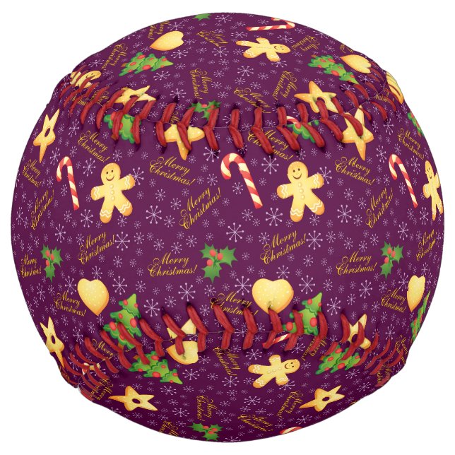 Balle De Softball Joyeux softball de Noël (Devant)