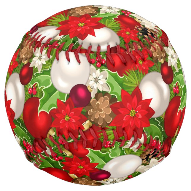 Balle De Softball Joyeux softball des fêtes (Devant)