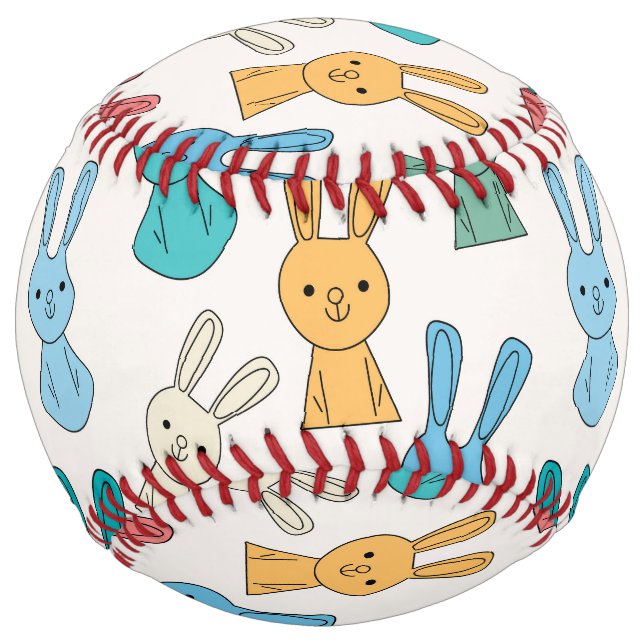 Balle De Softball Lapin de Pâques (Devant)