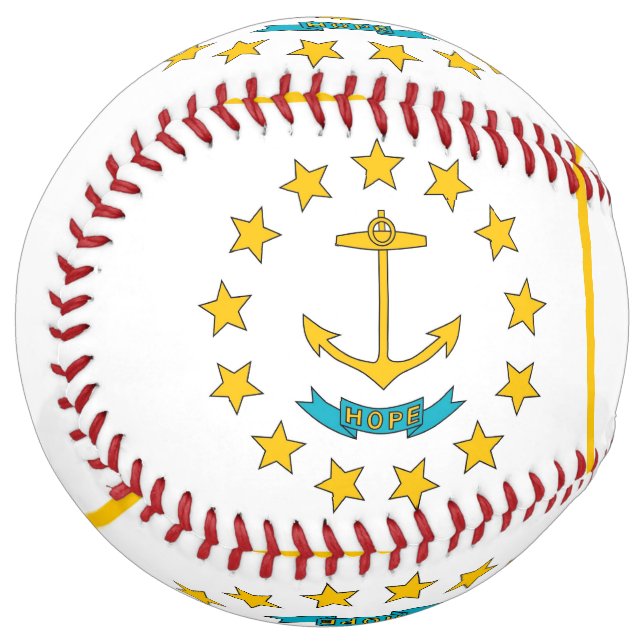 Balle De Softball Le base-ball patriotique avec le drapeau d'Île de (Devant gauche)