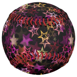 Balle De Softball Les Étoiles Colorées Dansent En Toute Sensation