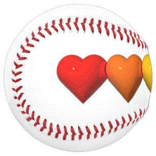 Balle De Softball Les glyphes en forme de cœur 3D brillants de Slipp