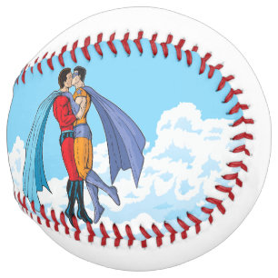 Balle De Softball Les personnages de Slipperyjoe's deux super-héros 