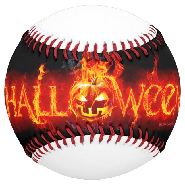 Balle De Softball Les yeux brillants du citrouille Halloween de Slip (Devant)